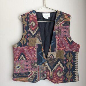 Deborah Murray Tapestry Abstract Southwestern Style Vest